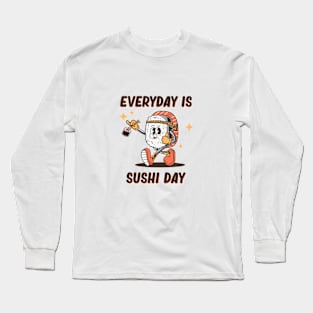 retro sushi cartoon character Long Sleeve T-Shirt